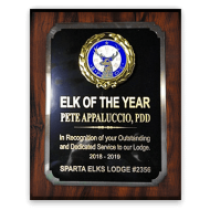 Elks Officer of the Year Award Plaque