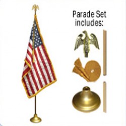 Parade Nylon US Flag Set 4' x 6' with Oak Pole