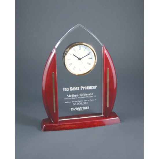 11" Arch Cathedral Acrylic Award with Clock