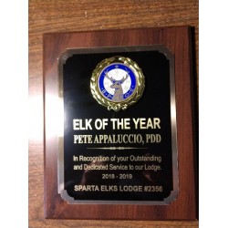 Elks Elk Of The Year Plaque Award 8X10