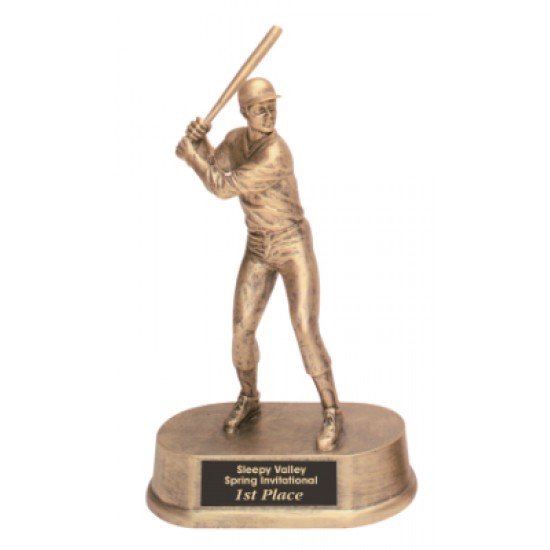 9 inch Antique Gold Male Resin baseball Trophy