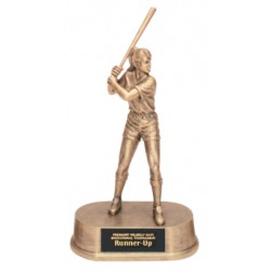 9 1/4 inch Antique Gold Female Resin Softball Trophy