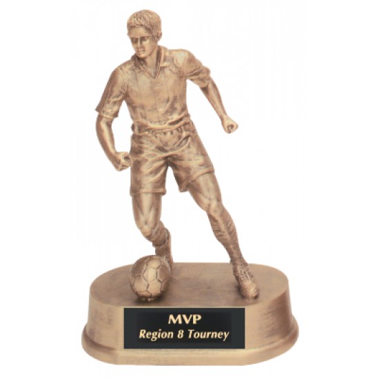 7 3/4 inch Gold Male Soccer Resin Trophy