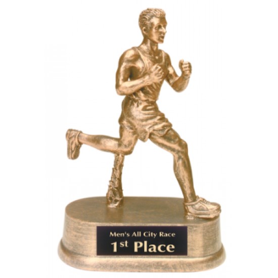 7 3/4 inch Gold Male Track Resign Trophy