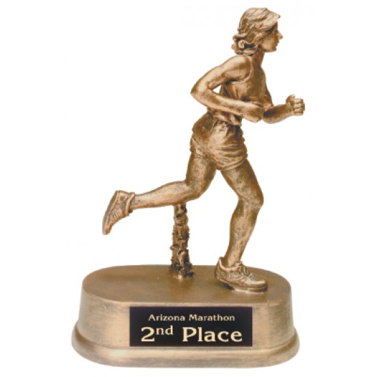 7 3/4 inch Gold Female Track Resign Trophy