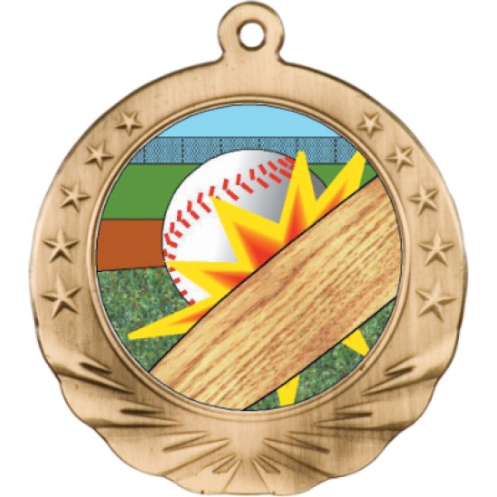 2 3/4 inch Baseball Batter Up Motion Medal