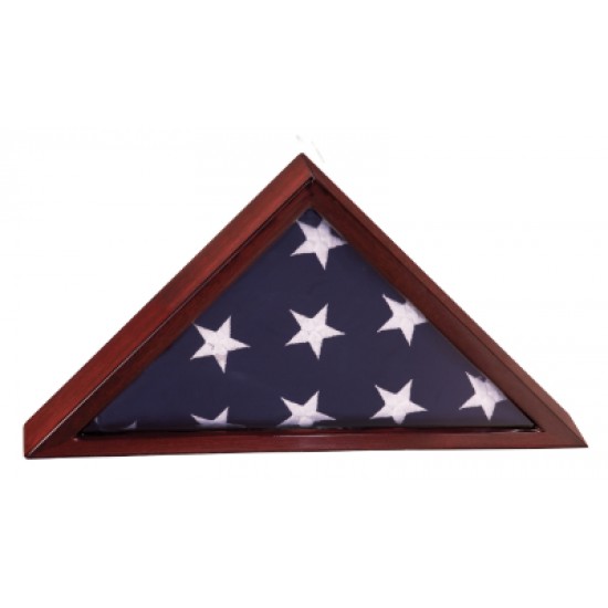 Flag Display Case with Rosewood Piano Finish . Holds 3 X 5' Flag.
