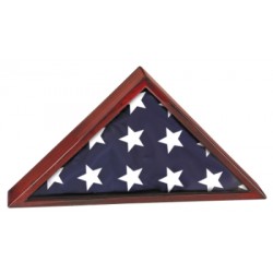 Flag Display Case with Rosewood Piano Finish. Holds 5 X 9-1/2' Flag.