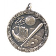 Baseball Medal with Red, White, Blue Ribbon