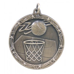 Basketball Medal with Red, White, Blue Ribbon