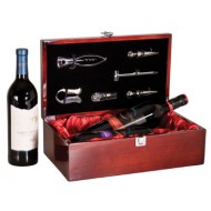 Double Wine Box with Tools in Rosewood Piano Finish 