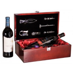 Double Wine Box with Tools in Rosewood Piano Finish 
