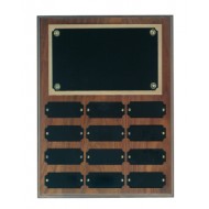 9 x 12" 12 Plate Walnut Perpetual Plaque Award