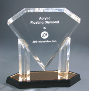11" Gold Acrylic Floating Diamond Award