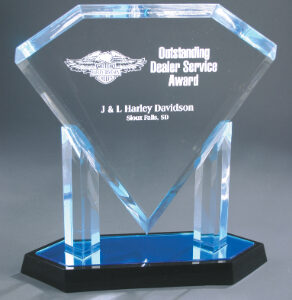 12" Blue Acrylic Floating Diamond Award
