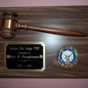 9 x 12 Exalted Ruler Plaque with Gavel & Emblem