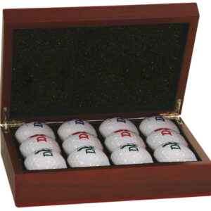 Golf Ball Gift Box with Rosewood Finish