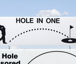 Golf Hole In One Sign 18 x 6 with stake