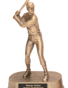 9 inch Antique Gold Male Resin baseball Trophy