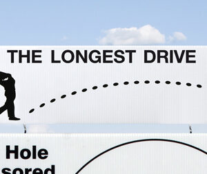 Golf Longest Drive Sign 18' x 6' with stake
