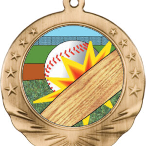 2 3/4 inch Baseball Batter Up Motion Medal