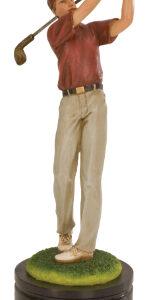 9 3/4 inch Painted Male Golfer Resin Trophy