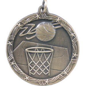 Basketball Medal with Red, White, Blue Ribbon