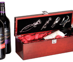 Single Wine Box with Tools in Rosewood Piano Finish