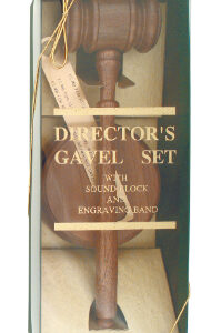 Director's Walnut Gavel Set in Gift Box with engraved band